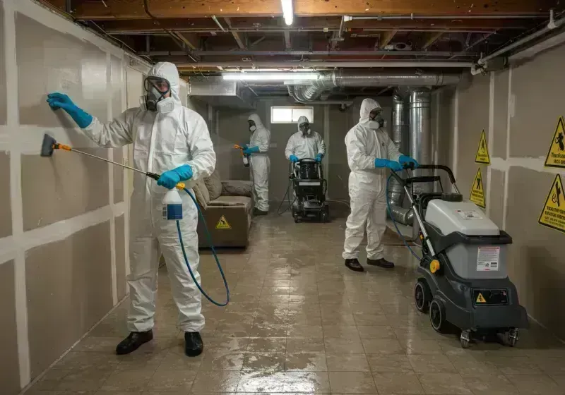 Basement Moisture Removal and Structural Drying process in Ozark, MO